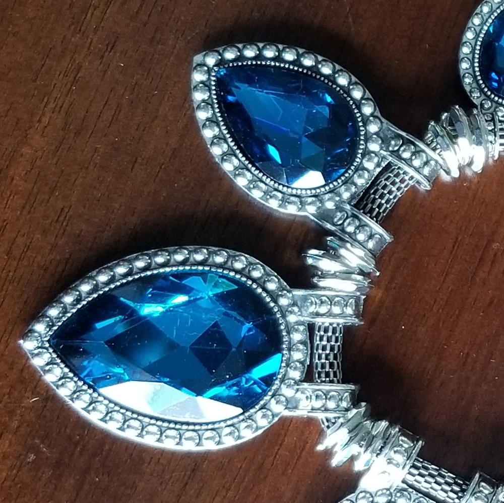 Silver/Blue Statement Necklace